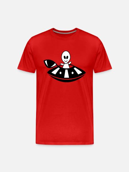 Alien UFO - Men's Premium Organic T-Shirt - red
