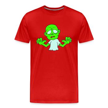 Zombie - Männer Premium Bio T-Shirt - Rot - Vorne - Damien (186cm)