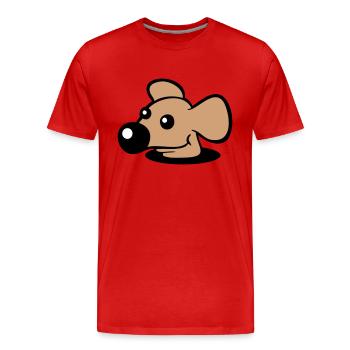 Souris Grand Nez Trou Inférieur Trou De Souris Peeps Mignon - T-shirt bio Premium Homme - rouge - Devant - Damien (186cm)