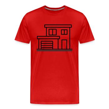 Maison Moderne Maison Construction - T-shirt bio Premium Homme - rouge - Devant - Damien (186cm)