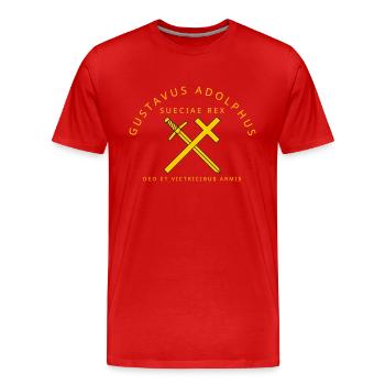 Gustav Adolf - Männer Premium Bio T-Shirt - Rot - Vorne - Damien (186cm)