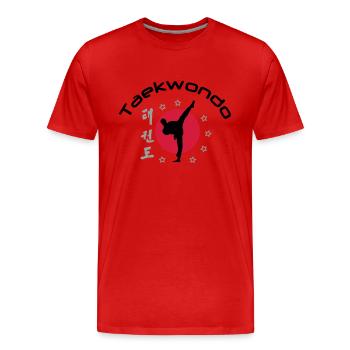taekwondo_3 - Männer Premium Bio T-Shirt - Rot - Vorne - Damien (186cm)