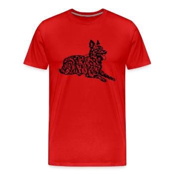 Hollandse Herder Langhaar - Männer Premium Bio T-Shirt - Rot - Vorne - Damien (186cm)