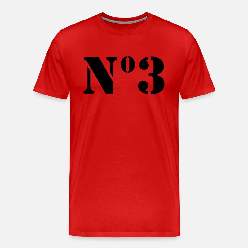 Nummer 3 // no3 - Männer Premium Bio T-Shirt - Rot