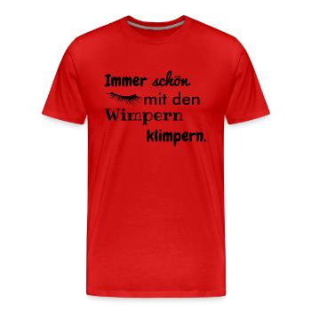 wimpern klimpern - Männer Premium Bio T-Shirt - Rot - Vorne - Damien (186cm)