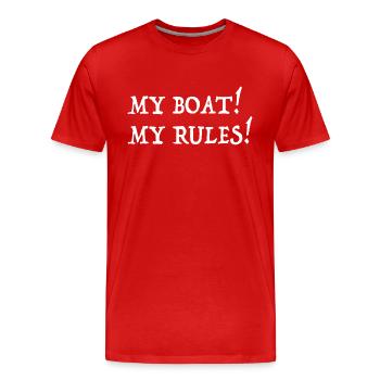 MY BOAT MY RULES - Männer Premium Bio T-Shirt - Rot - Vorne - Damien (186cm)