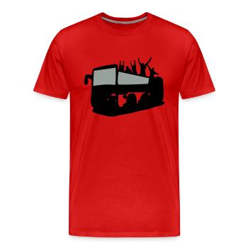 Tour Bus & tourist - Men's Premium Organic T-Shirt - red - Front - Damien (186cm)