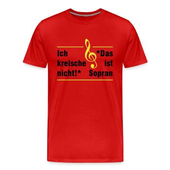 Soprano - Men's Premium Organic T-Shirt - red - Front - Damien (186cm)