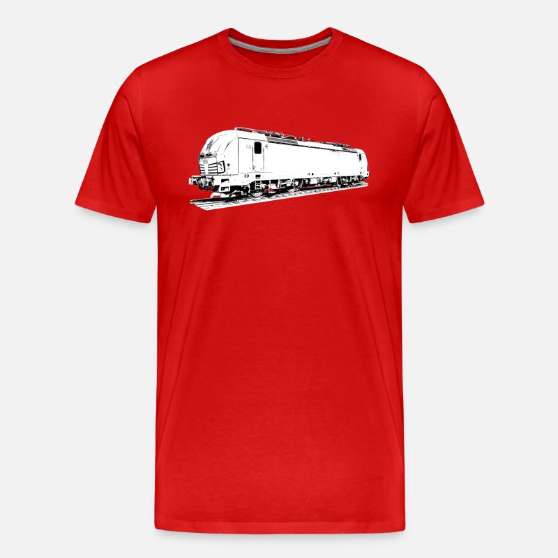 E-Lokomotive - Männer Premium Bio T-Shirt - Rot