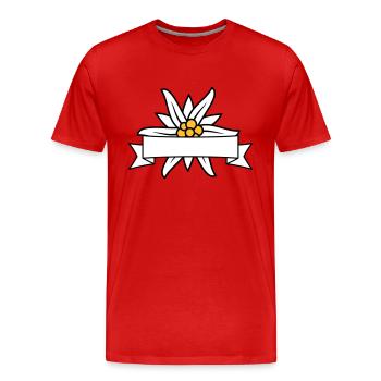 Text Banner Edelweiss - Männer Premium Bio T-Shirt - Rot - Vorne - Damien (186cm)