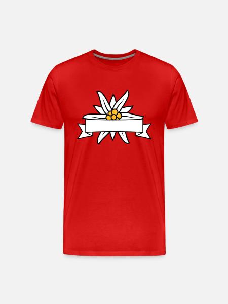 Text banner Edelweiss - Men's Premium Organic T-Shirt - red