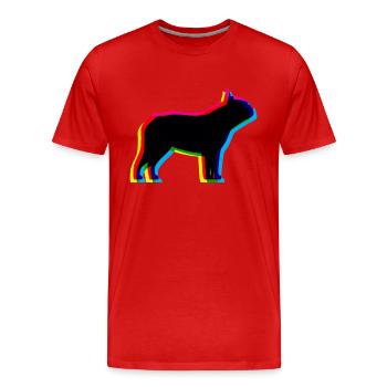 CMYK French Bulldog - Men's Premium Organic T-Shirt - red - Front - Damien (186cm)