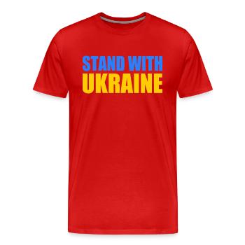 stand with ukraine - Men's Premium Organic T-Shirt - red - Front - Damien (186cm)