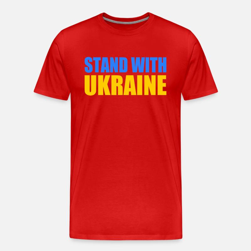stand with ukraine - Männer Premium Bio T-Shirt - Rot