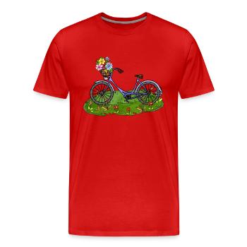 Bike - Men's Premium Organic T-Shirt - red - Front - Damien (186cm)
