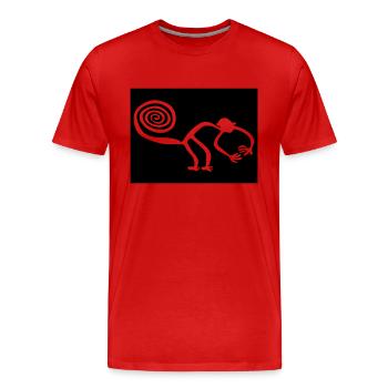 Nazca monkey (recess) - Men's Premium Organic T-Shirt - red - Front - Damien (186cm)