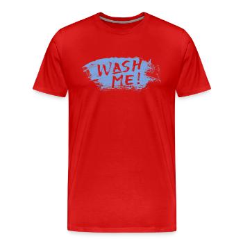Wash Me - Men's Premium Organic T-Shirt - red - Front - Damien (186cm)
