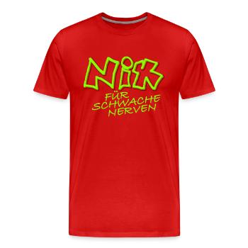 nix für schwache nerven grün - Männer Premium Bio T-Shirt - Rot - Vorne - Damien (186cm)