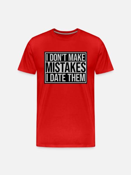 Date Mistakes Quote Logo - Men's Premium Organic T-Shirt - red