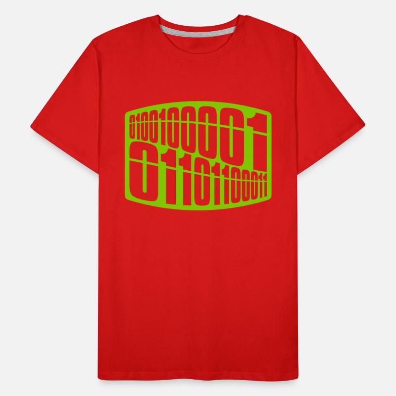 Binary Code Program Language Men's Premium Organic T-Shirt