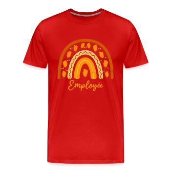 Elue meilleure Employée | Idée Cadeau Employée - T-shirt bio Premium Homme - rouge - Devant - Damien (186cm)