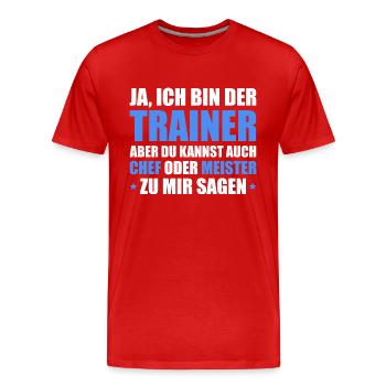 Sportverein Handballtrainer Fußball Trainer - Männer Premium Bio T-Shirt - Rot - Vorne - Damien (186cm)