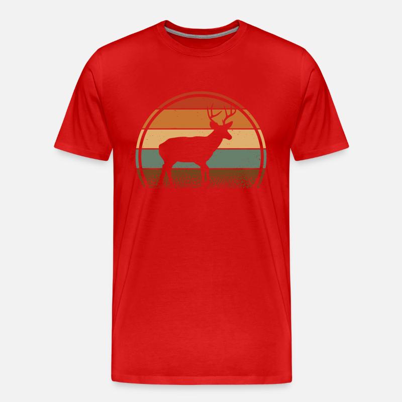 Hirsch - Männer Premium Bio T-Shirt - Rot