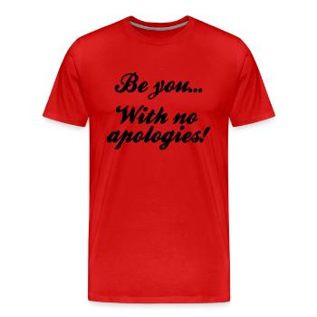 Soyez vous-même sans excuses - T-shirt bio Premium Homme - rouge - Devant - Damien (186cm)