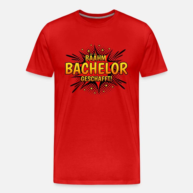Bäähm Bachelor Geschafft - Männer Premium Bio T-Shirt - Rot