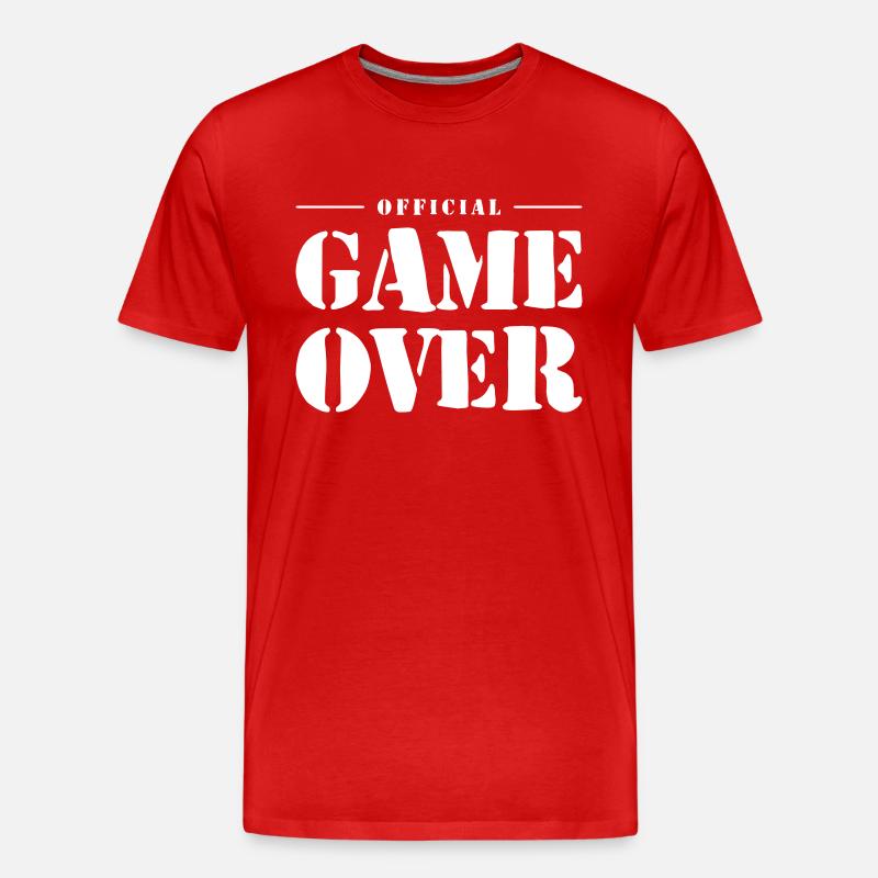 Game Over Spruch - Männer Premium Bio T-Shirt - Rot