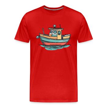 Boot - Männer Premium Bio T-Shirt - Rot - Vorne - Damien (186cm)