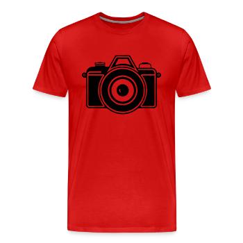 Photographe Photographie Caméra de photographie - T-shirt bio Premium Homme - rouge - Devant - Damien (186cm)
