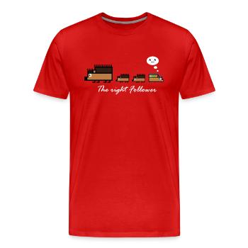 Igel-Follower - Männer Premium Bio T-Shirt - Rot - Vorne - Damien (186cm)