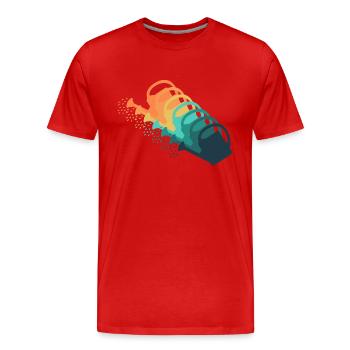 Arrosage vintage - T-shirt bio Premium Homme - rouge - Devant - Damien (186cm)