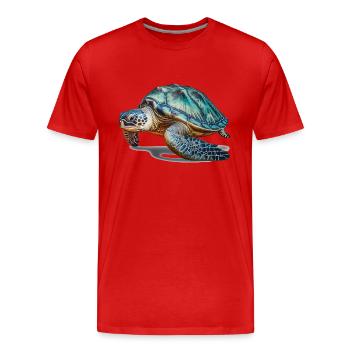 Meeresschildkröten sind majestätische Tiere - Männer Premium Bio T-Shirt - Rot - Vorne - Damien (186cm)