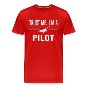 Avion disant pilote Dicte pilote Planeur - T-shirt bio Premium Homme - rouge - Devant - Damien (186cm)