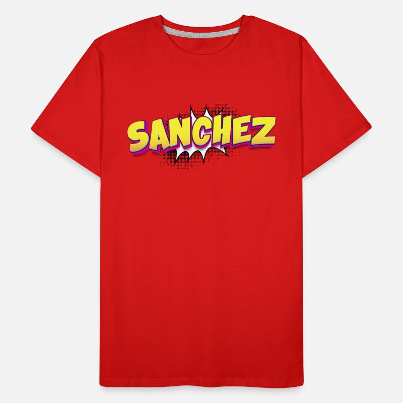 Sanchez Custom Name Comic Book Style Pop Art, Men's Premium Organic T-Shirt
