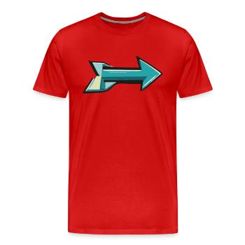 Right arrow - Men's Premium Organic T-Shirt - red - Front - Damien (186cm)