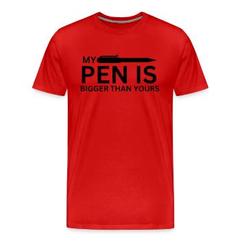 Mon stylo est - T-shirt bio Premium Homme - rouge - Devant - Damien (186cm)