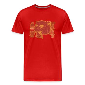 Courir petits bâtards loup Illustration - T-shirt bio Premium Homme - rouge - Devant - Damien (186cm)