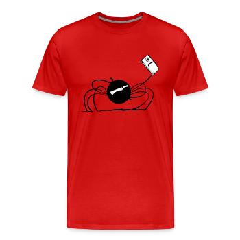 Beth l'araignée - Le selfie - T-shirt bio Premium Homme - rouge - Devant - Damien (186cm)