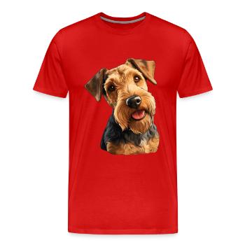 Terrier gallois - T-shirt bio Premium Homme - rouge - Devant - Damien (186cm)