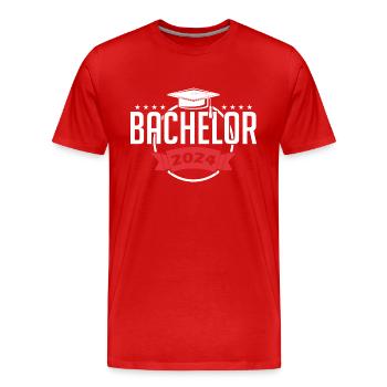 Bachelor 2024 Bachelorabschluss Absolvent Sponsion - Männer Premium Bio T-Shirt - Rot - Vorne - Damien (186cm)