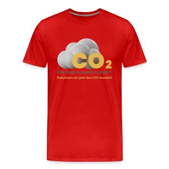 CO2 senken: Weg zu einer sauberen Zukunft - Männer Premium Bio T-Shirt - Rot - Vorne - Damien (186cm)