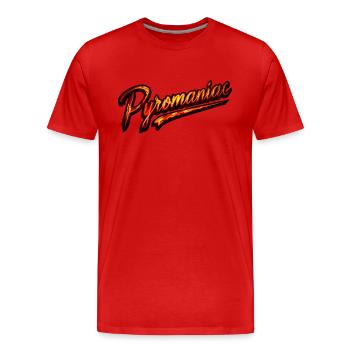 Pyromaniac - Men's Premium Organic T-Shirt - red - Front - Damien (186cm)