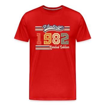 Cadeau D'anniversaire 1982 Génial Depuis 1982 vint - T-shirt bio Premium Homme - rouge - Devant - Damien (186cm)