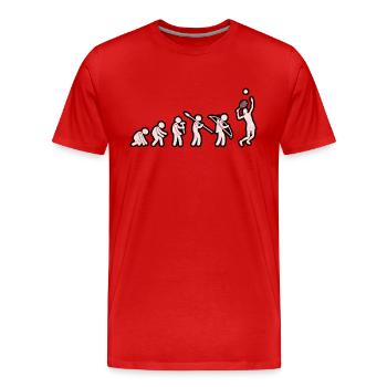 Evolution Tennis Female White Grunge - Männer Premium Bio T-Shirt - Rot - Vorne - Damien (186cm)