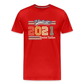 Cadeau D'anniversaire 2021 Génial Depuis 2021 vint - T-shirt bio Premium Homme - rouge - Devant - Damien (186cm)