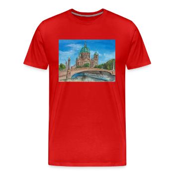 Berliner Dom - Männer Premium Bio T-Shirt - Rot - Vorne - Damien (186cm)