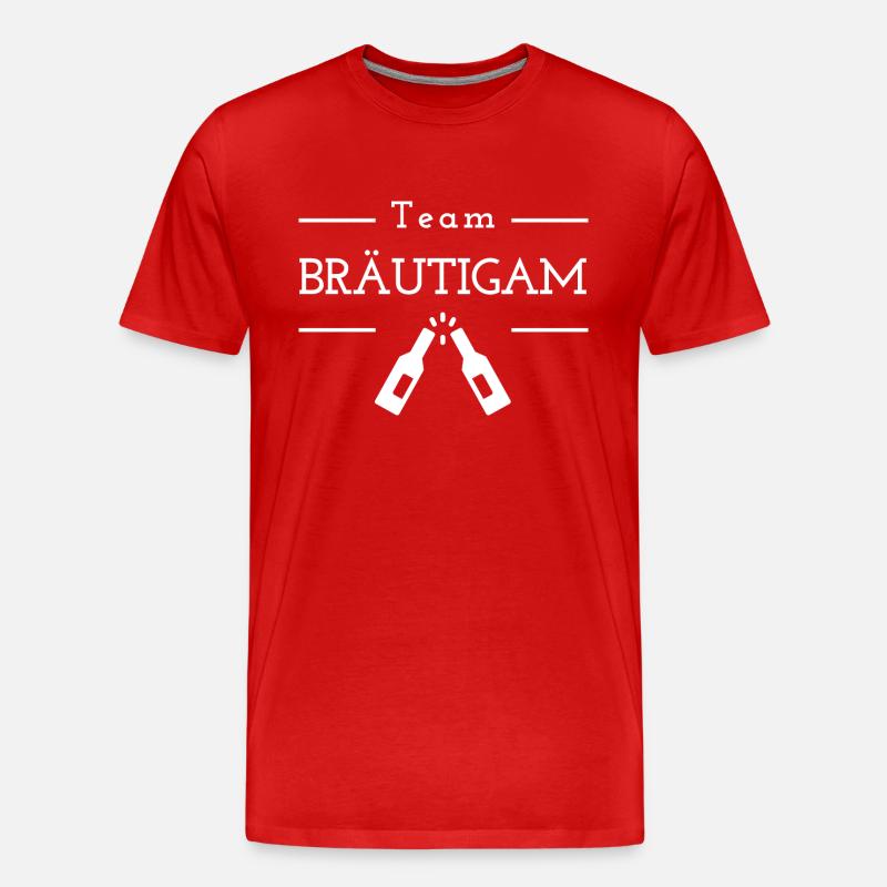 Team Bräutigam - Männer Premium Bio T-Shirt - Rot